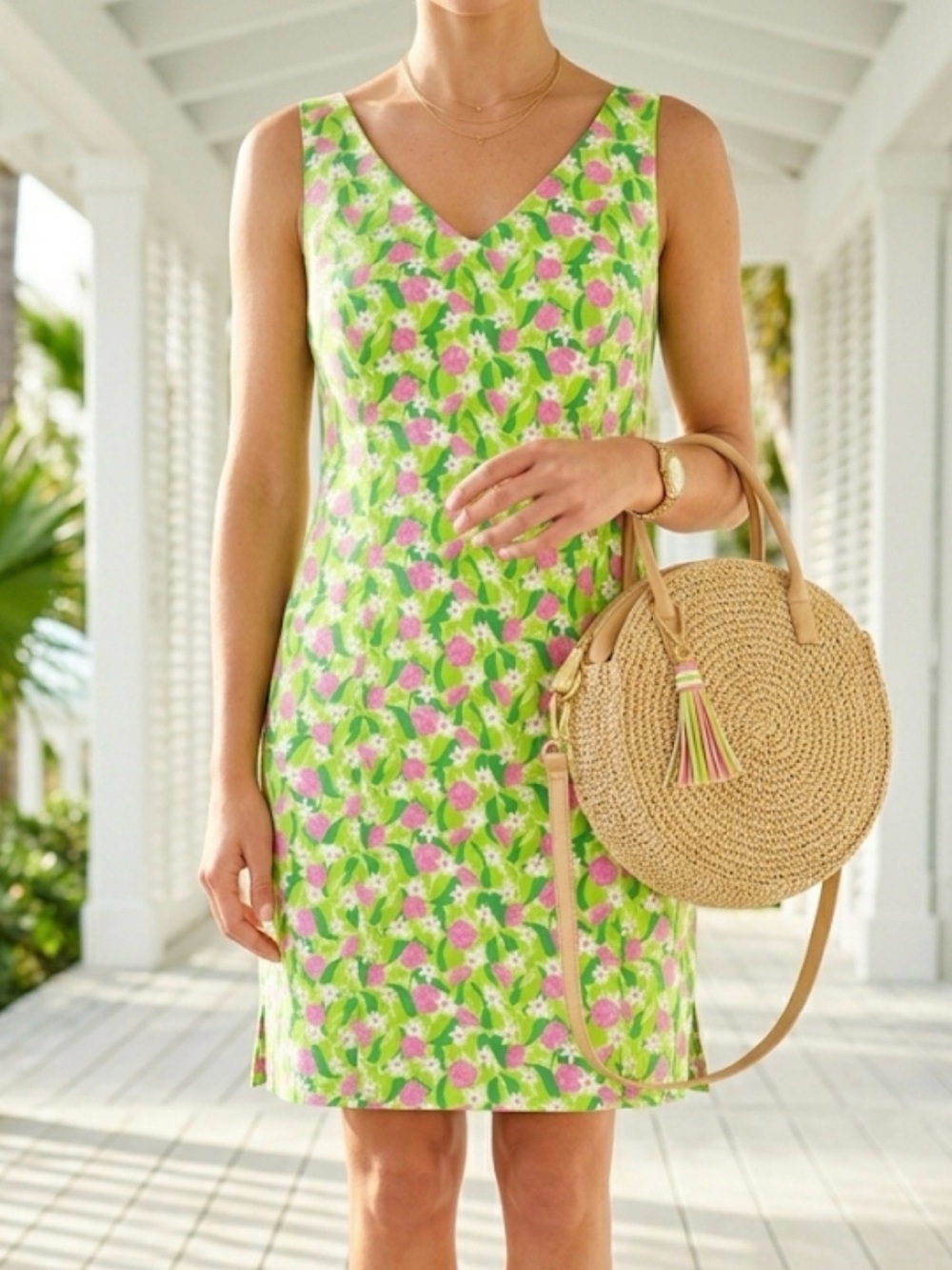 VINTAGE Lilly Pulitzer Bright Floral Mini Dress Lined No Flaws Size Medium